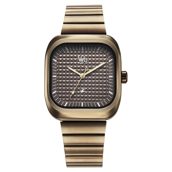 Fastrack Vyb Maverick Quartz Analog Khaki Dial Metal Strap Watch For Guys - image number 1