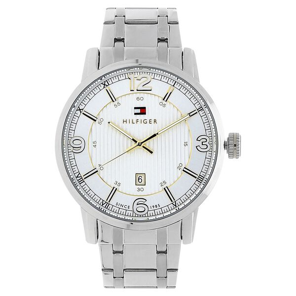 Tommy Hilfiger Quartz Analog White Dial Metal Strap Watch for Men - image number 0