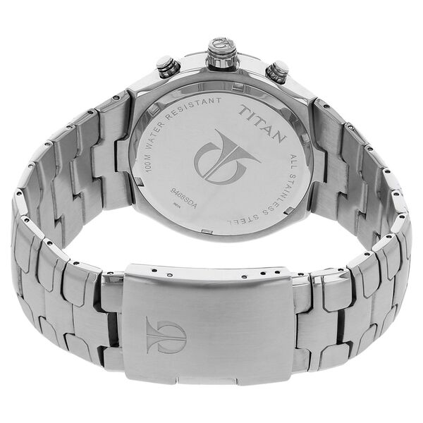 Titan Quartz Chronograph Black Dial Stainless Steel Strap Watch for Men - image number 3