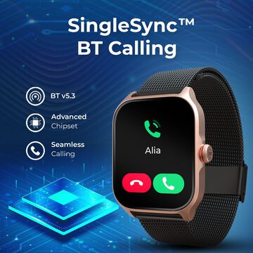 Titan Zeal with 4.69 cm AMOLED Display with AOD, Functional Crown, Smartwatch with Black Mesh Strap