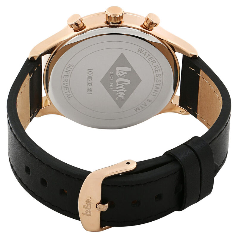 Lee Cooper Quartz Multifunction Black Dial Leather Strap Watch for Men - image number 3