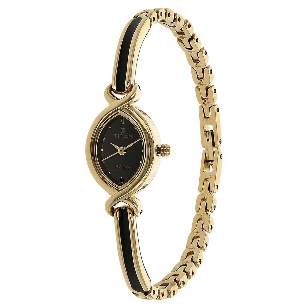 Buy Online Titan Raga Black Dial Women Watch With Metal Strap nk2251ym02 Titan