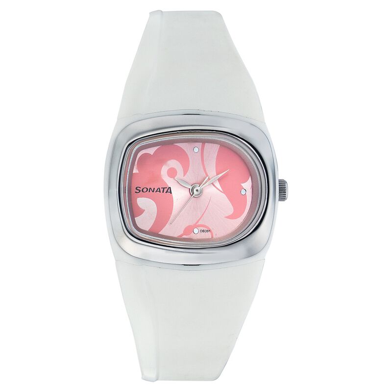 Sonata Quartz Analog Pink Dial Strap Watch for Women