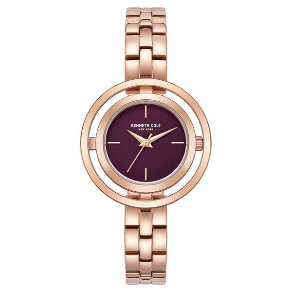 Kenneth Cole Quartz Analog Purple Dial Stainless Steel Strap Watch for Women - image number 0
