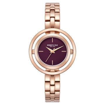 Kenneth Cole Quartz Analog Purple Dial Stainless Steel Strap Watch for Women