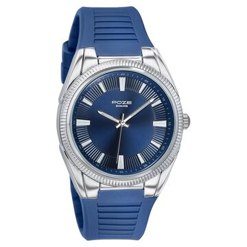 Poze By Sonata Quartz Analog Blue Dial Blue Silicone Strap Watch For Men