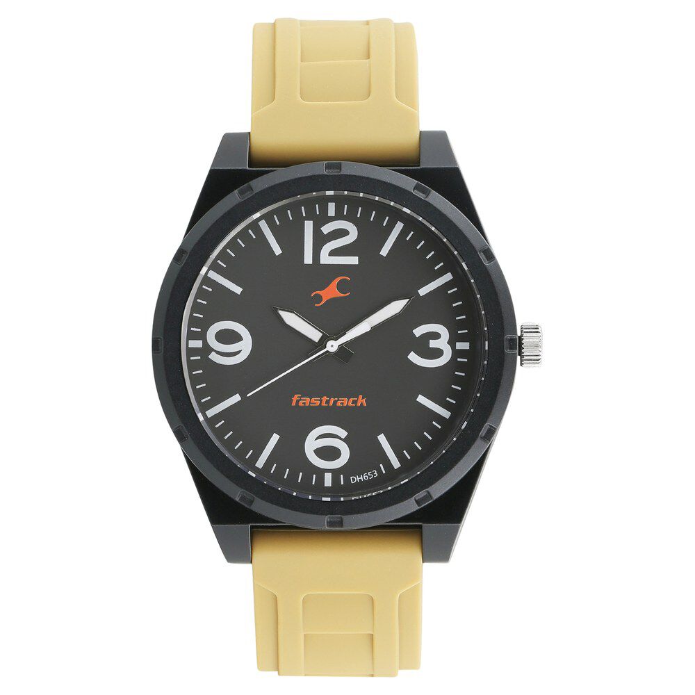 Trendies black dial silicone strap watch hot sale