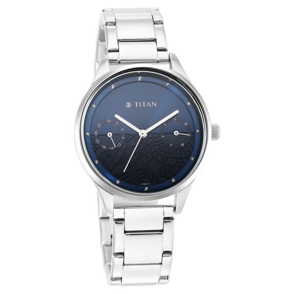 Titan Wander Blue Dial Analog Stainless Steel Strap watch for Women - image number 0
