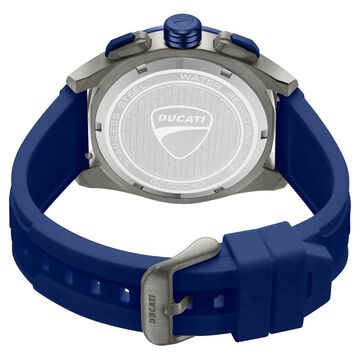 Ducati Quartz Chronograph Blue Dial Blue Silicone Strap Watch For Men
