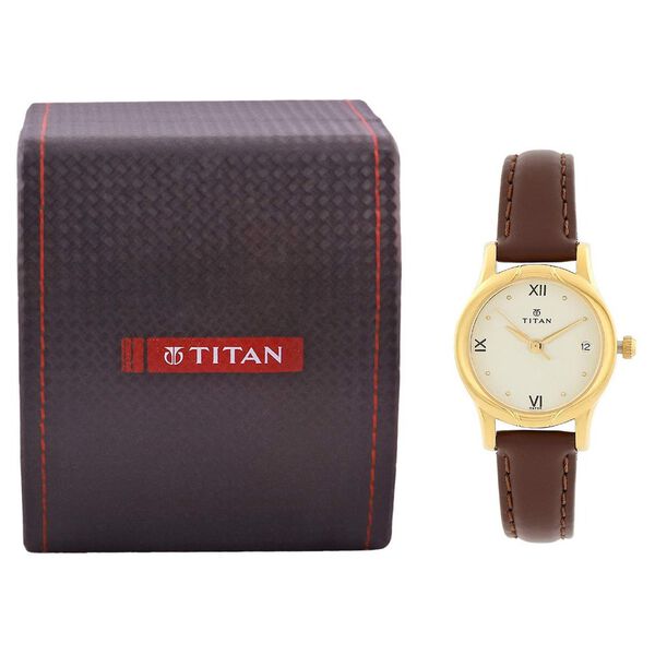 Titan Quartz Analog with Date Champagne Dial Watch for Women - image number 4