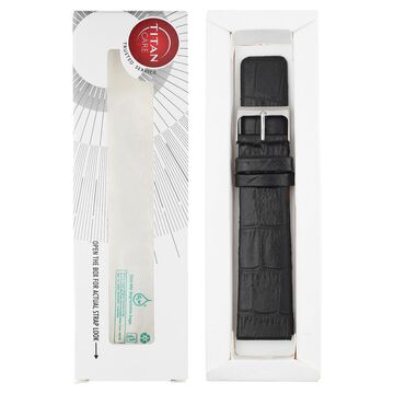 22 mm Black Genuine Leather Straps for Men