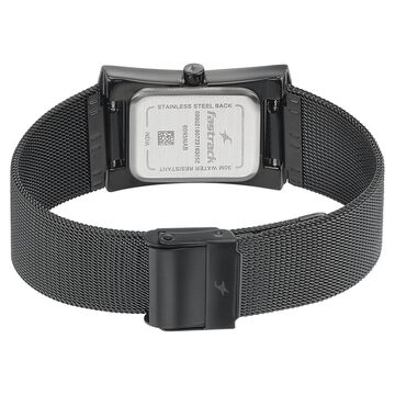 Fastrack Pulse Quartz Analog Black Dial Stainless Steel Strap Watch for Girls