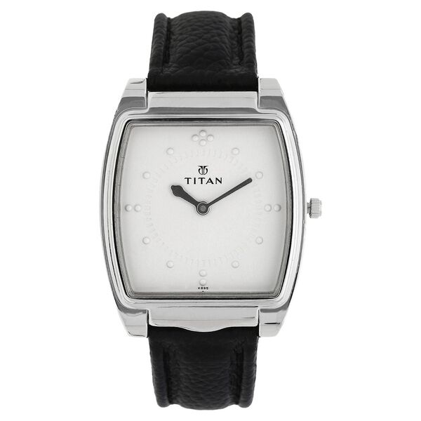 Titan Braille Silver Dial Analog Leather Strap watch for Men - image number 0
