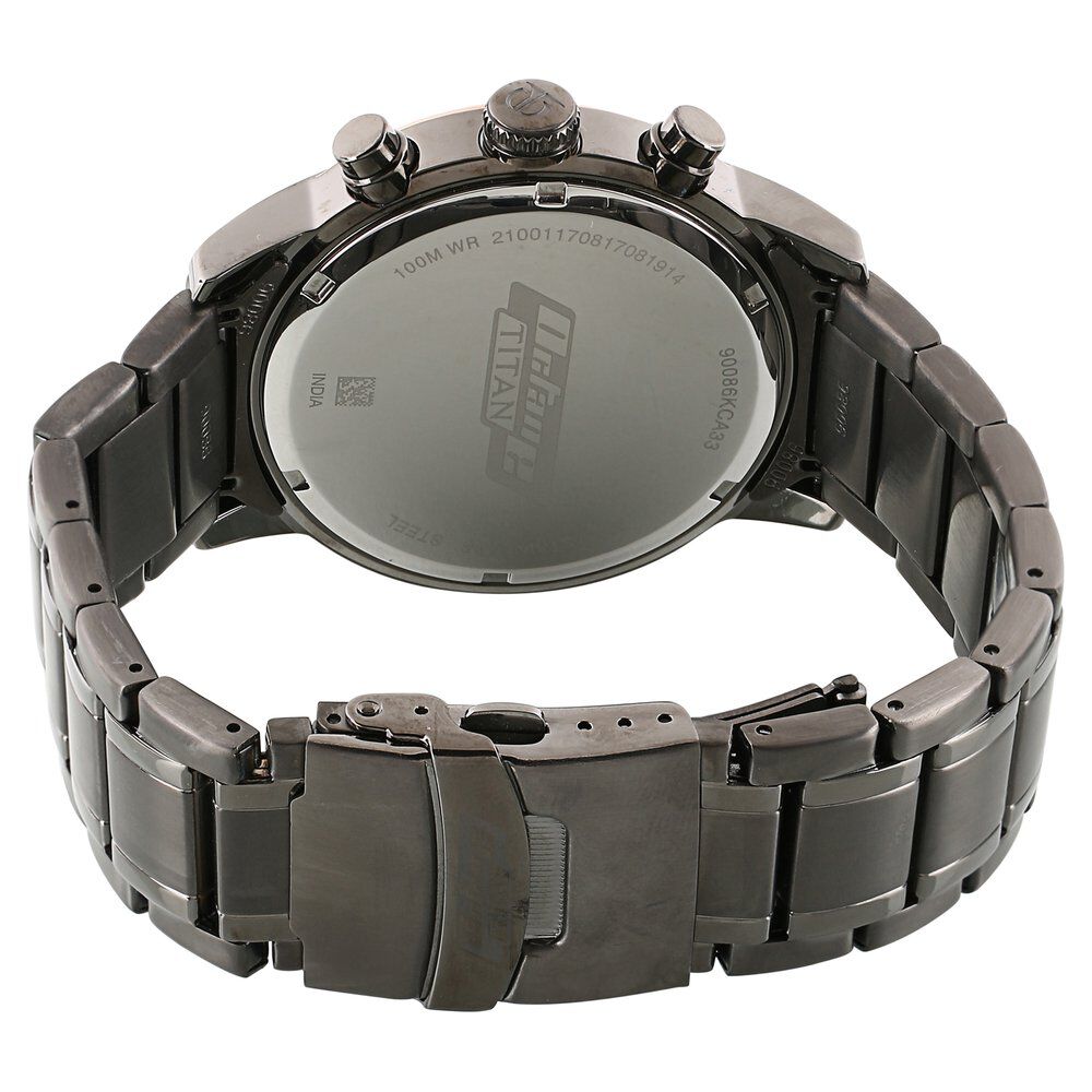 Buy Online Titan Octane Quartz Chronograph Black Dial Stainless
