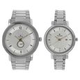 Titan Bandhan Silver Dial Analog with Date Stainless Steel Strap Watch for Couple
