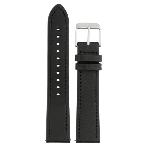 20 mm Black Genuine Leather Strap for Men - image number 0