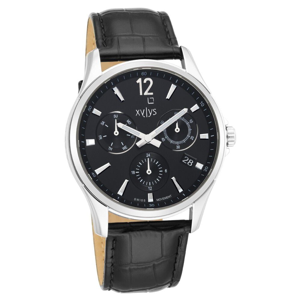 Buy Online Xylys Swiss Multifunction Black Leather Strap Black Dial Watch For Men ns40054sl01e Titan