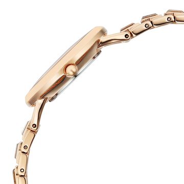 Titan Raga Glimmers Quartz Analog Red Mother of Pearl Dial Rose Gold Metal Strap Watch For Women