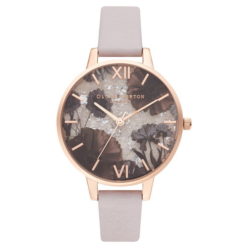 Olivia Burton Quartz Analog Multicoloured Dial Leather Strap Watch for Women