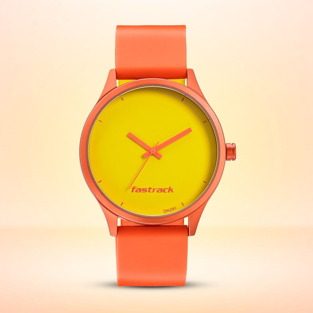 Yellow fastrack watch hot sale