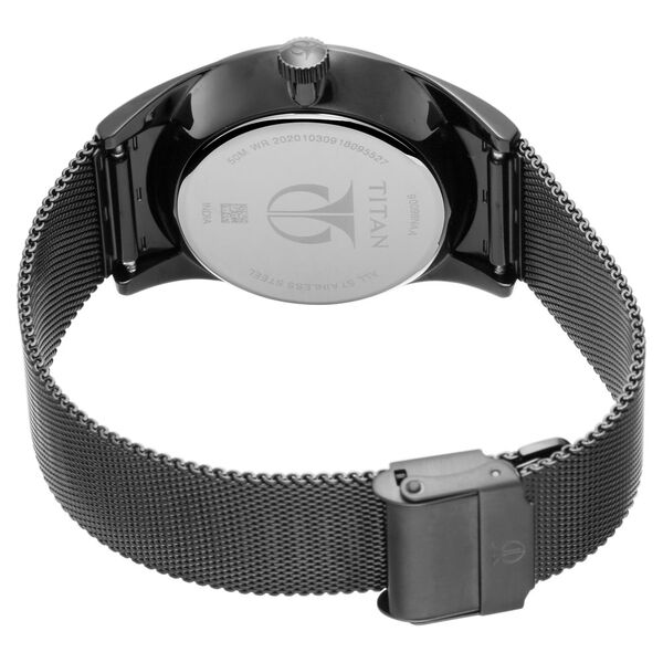 Titan Quartz Multifunction Black Dial Stainless Steel Strap Watch for Men - image number 3