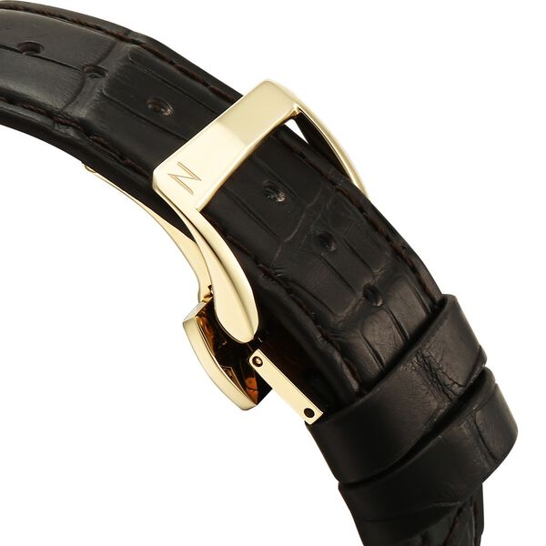 Titan Nebula Lustre 18 KT Gold Quartz Analog with Date18KT Gold Dial Leather Strap Watch For Men - image number 4