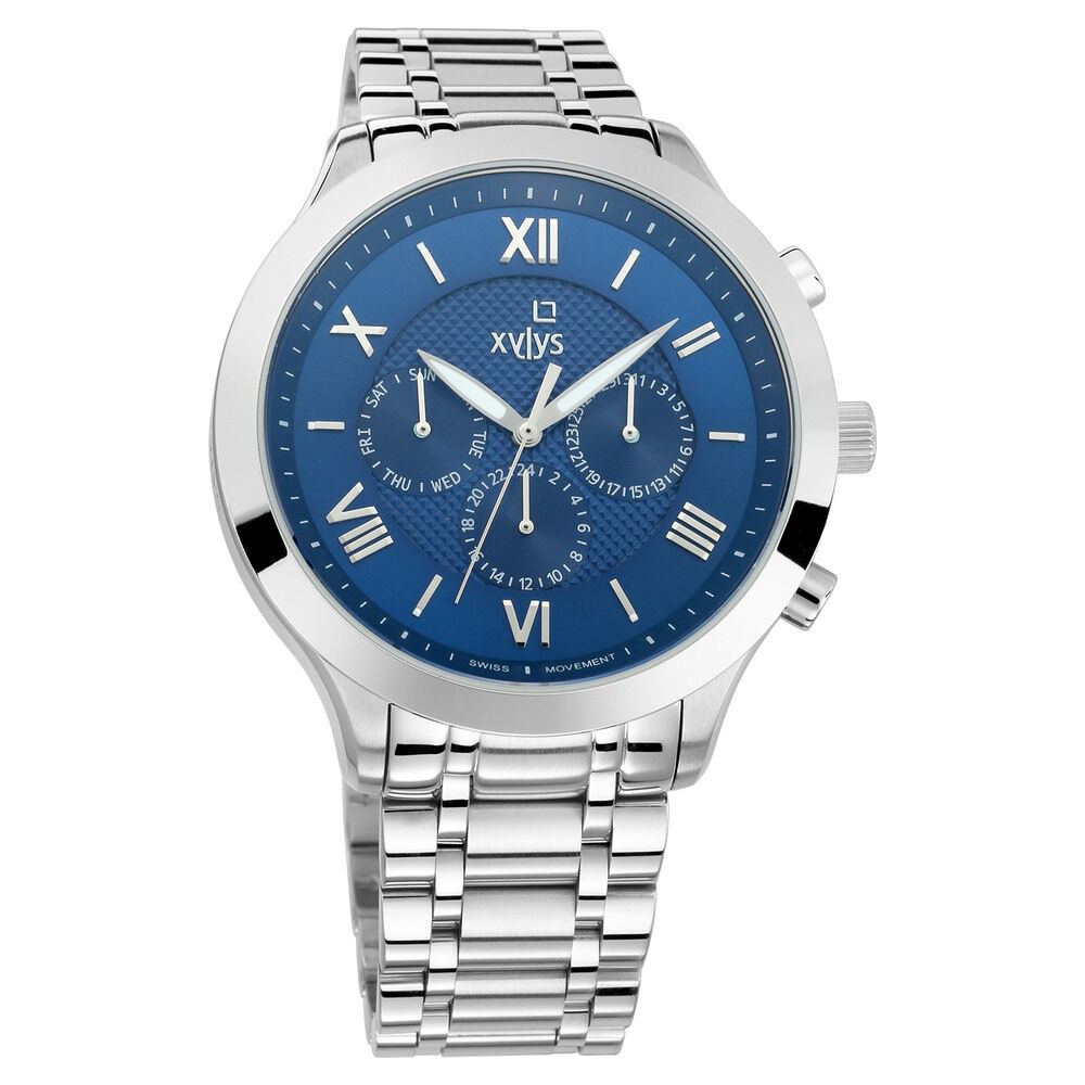Xylys Quartz Multifunction Blue Dial Stainless Steel Strap Watch for Men