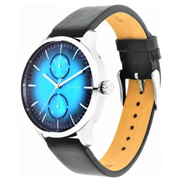 Titan Evoke Blue Dial Analog with Day and Date Leather Strap Watch for Men - image number 2