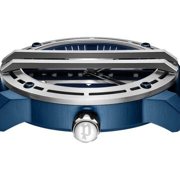 Police Quartz Analog Silver Dial Blue Leather Strap Watch for Men