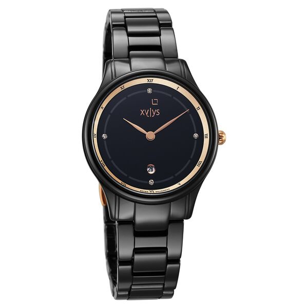 Xylys Swiss Analog with Date Black Ceramic Strap and Dial Watch For Women - image number 0