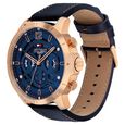 Tommy Hilfiger Quartz Multifunction Blue Dial Blue Leather Strap Watch For Men - image number 1