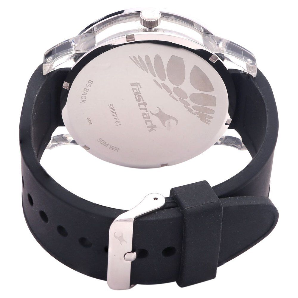 Buy Online Fastrack Quartz Analog Grey Dial Plastic Strap Watch for Guys 9950pp01j Titan
