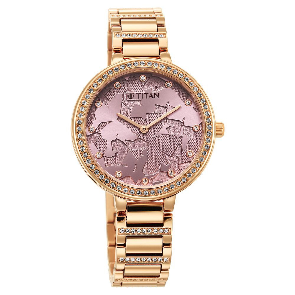 Rose gold dial watch on sale