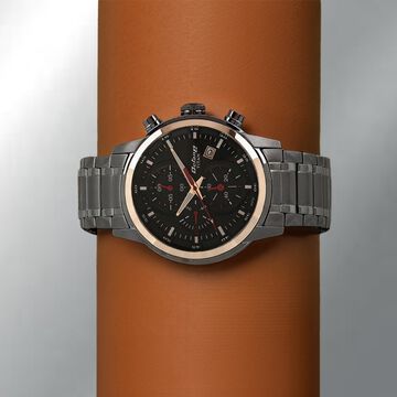 Titan Octane Quartz Chronograph Black Dial Stainless Steel Strap Watch for Men
