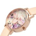 Olivia Burton Quartz Analog Rose Gold Dial Leather Strap Watch for Women - image number 1