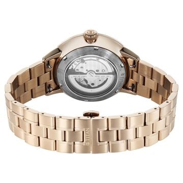 Titan Orbital Open Heart Automatic Analog with White Dial Carnation Gold Stainless Steel Strap Watch for Men