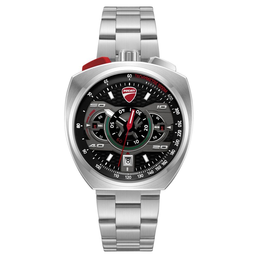 Ducati Quartz Chronograph Black Dial Silver Stainless Steel Strap Watch For Men-image-22