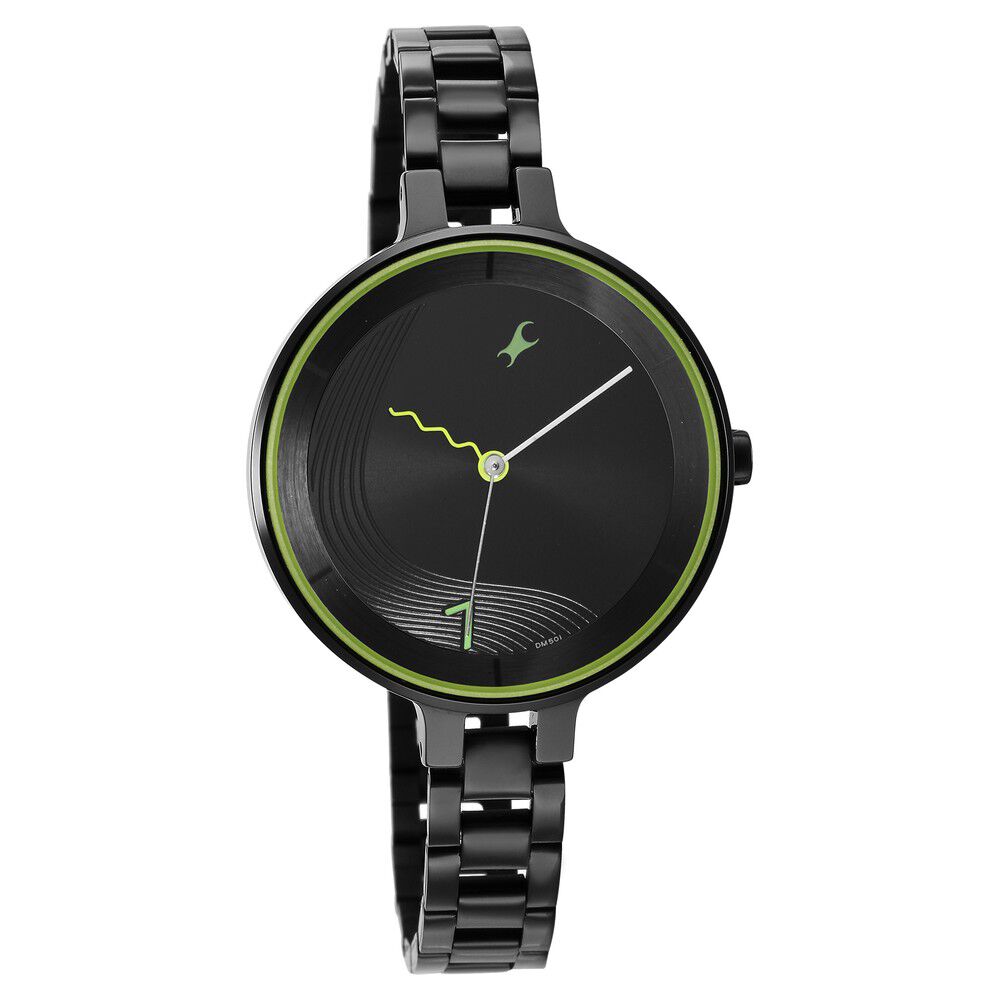 Buy Online Fastrack Stunners Quartz Analog Black Dial Metal Strap Watch for Girls ns6265nm01 Titan