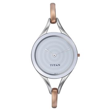 Titan Quartz Analog Silver Dial Watch for Women