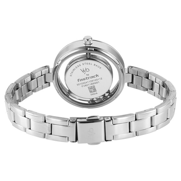 Vyb Starlet By Fastrack Quartz Analog Mother of Pearl Dial Silver Stainless Steel Strap Watch For Girls - image number 5