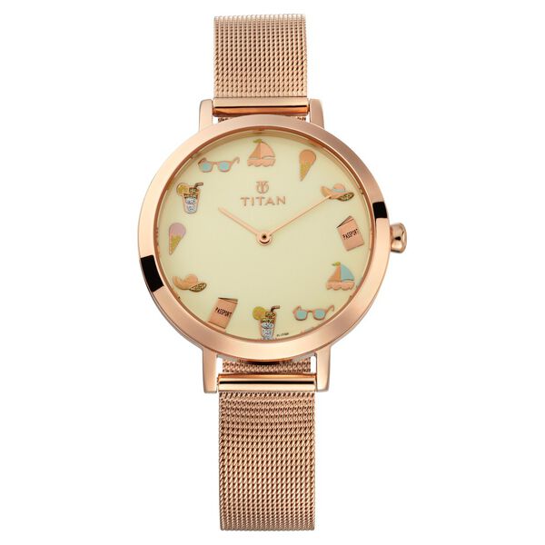 Titan PoP Off White Dial Analog Stainless Steel Strap Watch for Women - image number 1