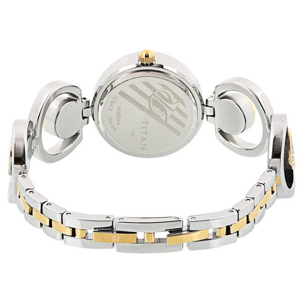 Titan Quartz Analog White Dial Stainless Steel Strap Watch for Women - image number 3