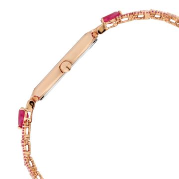 Titan Nebula Ashvi 18k Solid Pink Gold Analog with Diamond and Rubies Bracelet Watch for Women