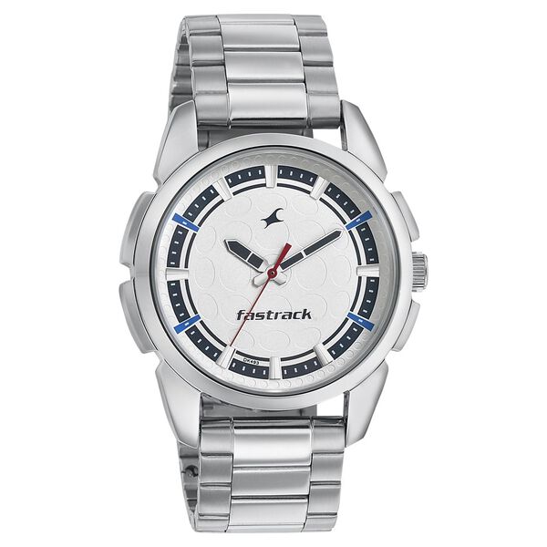 Buy Online Fastrack Sunburn Quartz Analog Silver Dial Stainless Steel ...
