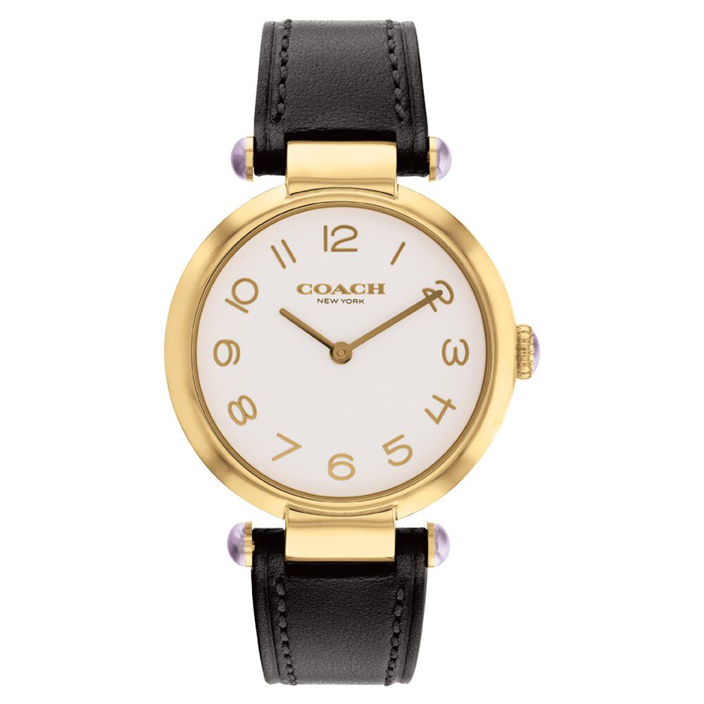 Buy Online Coach Quartz Analog Brown Dial Leather Strap Watch for