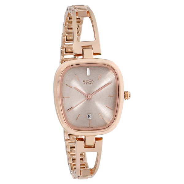 Titan Raga Viva Grey Dial Analog with Date Rose Gold Metal Strap watch for Women - image number 1