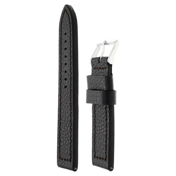 22 mm Black Genuine Leather Straps for Men - image number 2
