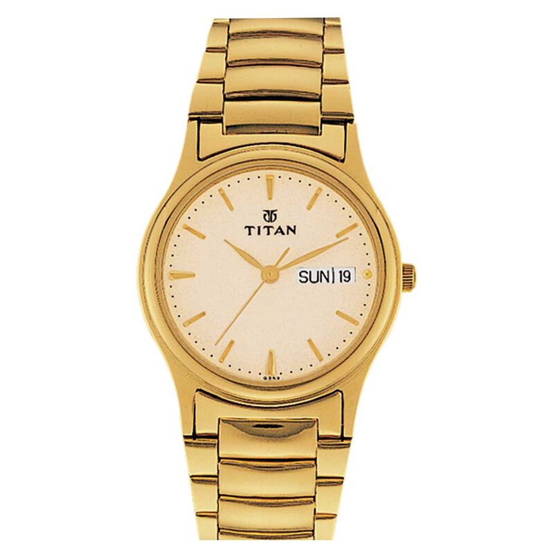 Titan Karishma White Dial Analog Day Date Stainless Steel Strap watch for Men