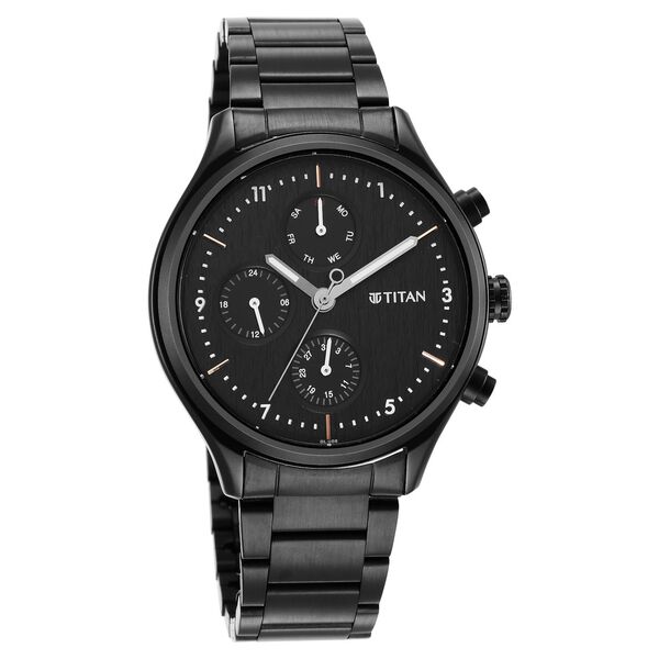 Titan Neo Black Dial Quartz Multifunction Stainless Steel Strap watch for Men - image number 0