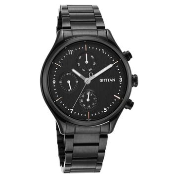 Titan Neo Black Dial Quartz Multifunction Stainless Steel Strap watch for Men
